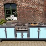 Outdoor Küche Iron mit 2er Kochfeld und Gastro Grill 3-Brenner